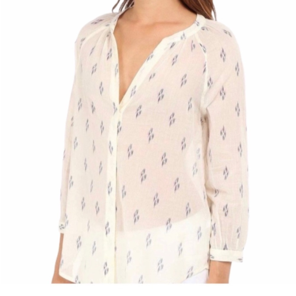 PAIGE Sammy Ivory Ikat Blouse.size M